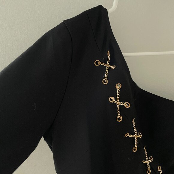 Windsor Smooth Vibration Ponte Chain Lace-Up Mini Dress - Picture 5 of 7